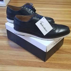 Belvedere Leandro Navy Wingtip Derby